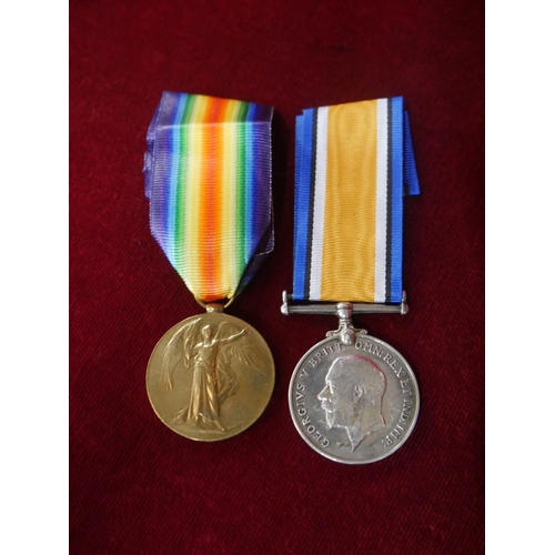 290 - 2 WWI MEDALS TO PTE W. BLACK LABOUR CORP SERVICE NUMBER 123731