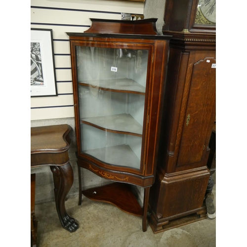 316 - WARING & GILLOWS EDWARDIAN INLAID CORNER CABINET