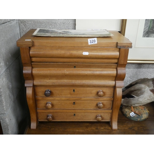 320 - MAHOGANY APPRENTICE PIECE SCOTCH CHEST