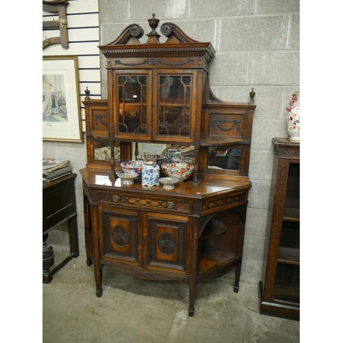 326 - SOLID ROSEWOOD EDWARDIAN DISPLAY CABINET