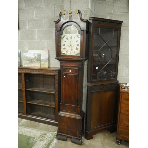 335 - 19TH C. GRANDFATHER CLOCK WITH PAINTED DIAL BY SCOTT OF BALLYNAHINCH