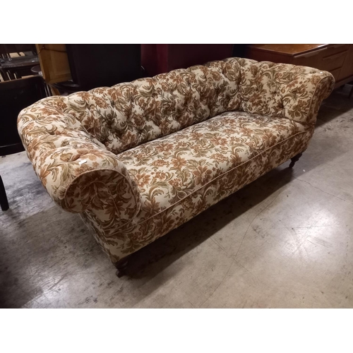 393 - VICTORIAN BUTTON BACK ROLL BACK COUCH