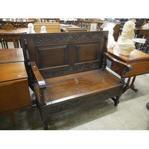 398 - OAK MONKS BENCH