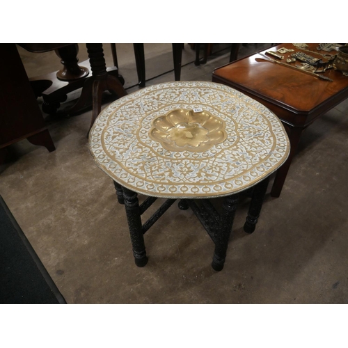 403 - BRASS TRAY TOP TABLE