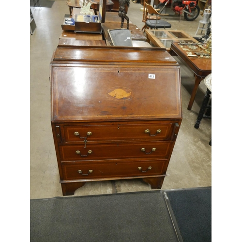 413 - INLAID MAHOGANY BUREAU