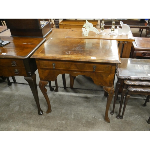 418 - ANTIQUE INLAID WALNUT SIDE TABLE