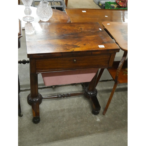 422 - ROSEWOOD VICTORIAN SEWING TABLE