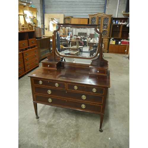 423 - LATE VICTORIAN INLAID DRESSING TABLE