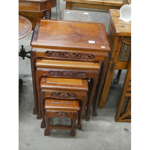 429 - ORIENTAL HARDWOOD NEST OF 4 TABLES