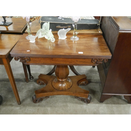 434 - WILLIAM IV CARVED PEDESTAL TEA TABLE