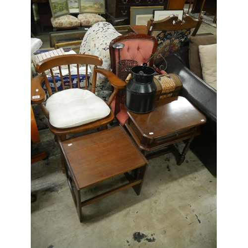 486 - LOT OF OCCASIONAL FURNITURE PLUS LANTERNS ETC