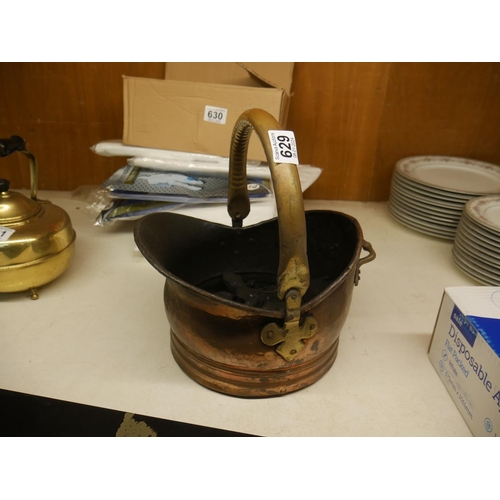 629 - COPPER COAL SCUTTLE