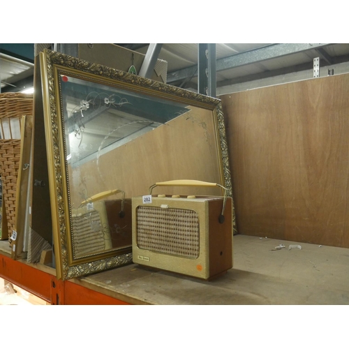 282 - VINTAGE RADIO & DECORATIVE MIRROR