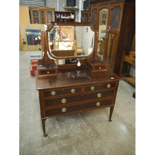 287 - LATE VICTORIAN INLAID DRESSING TABLE