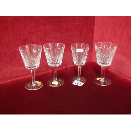 292 - 4 WATERFORD WINE GLASSES - NOT MATCHING SET