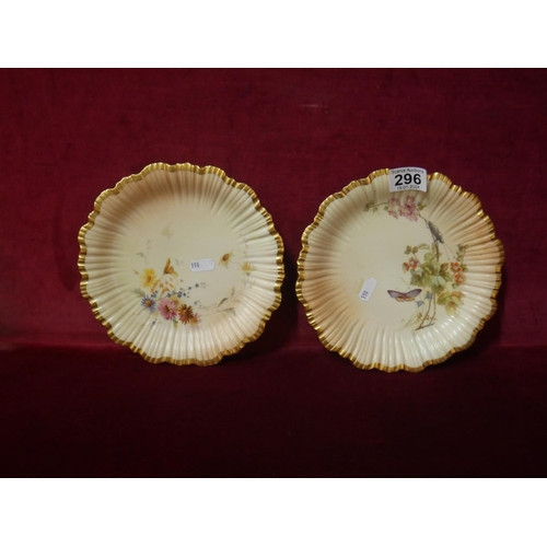 296 - PAIR OF ROYAL WORCESTER HAND PAINTED PLATES