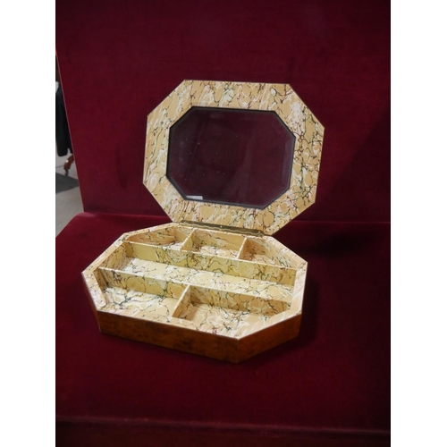 304 - BURR WALNUT JEWELLERY BOX