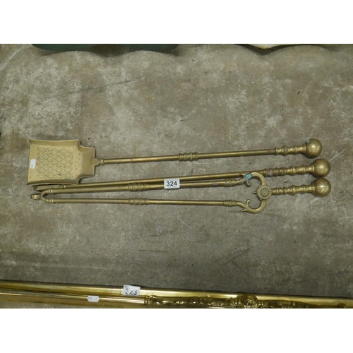 324 - BRASS FIRE IRONS