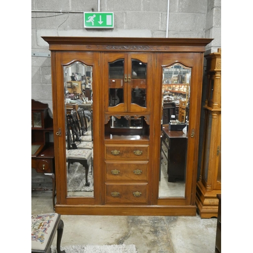 412 - EDWARDIAN CARVED PRINCESS WARDROBE