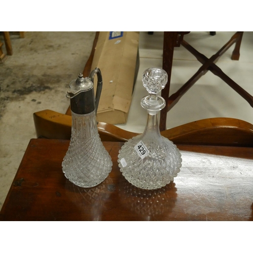 429 - CLARET JUG & DECANTER