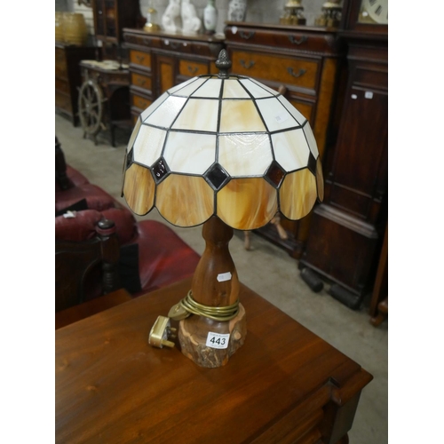 443 - TURNED WOODEN TABLE LAMP