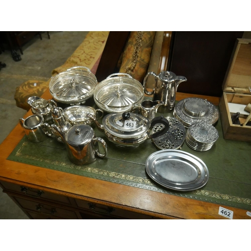 463 - LOT OF SILVER PLATE