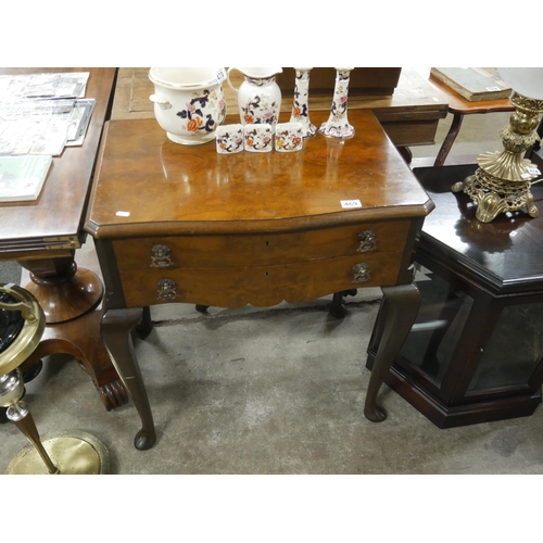 469 - WALNUT 2 DRAWER SIDE TABLE