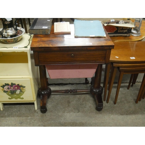 480 - VICTORIAN ROSEWOOD WORK TABLE