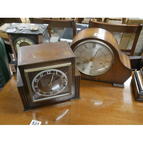 534 - 2 MANTEL CLOCKS