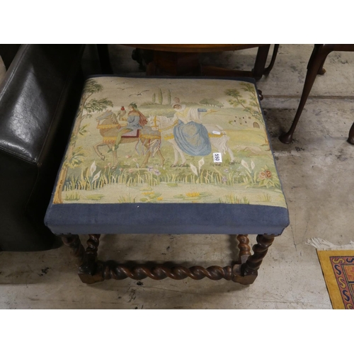 550 - VICTORIAN BARLEY TWIST TAPESTRY STOOL