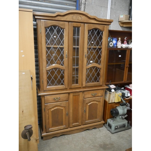 632 - OAK DISPLAY CABINET