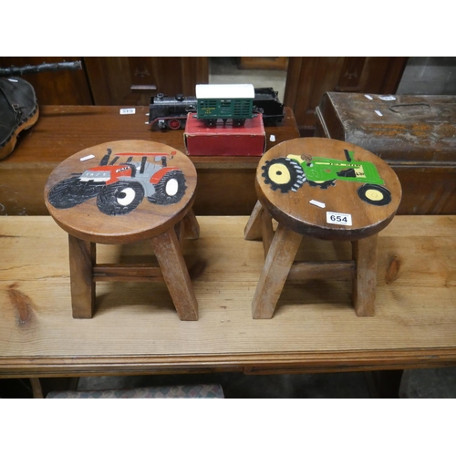 654 - 2 TRACTOR STOOLS