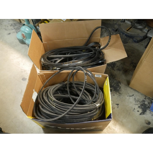 702 - 2 BOXES OF FAN BELTS