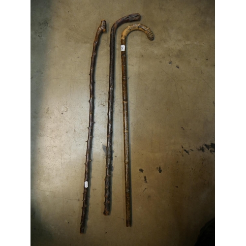 733 - 3 WALKING STICKS