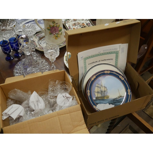 746 - COLLECTABLE PLATES & WINE GLASSES