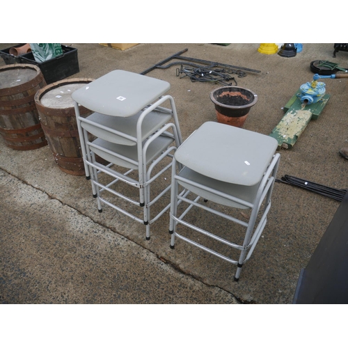 96 - LOT OF STACKING STOOLS