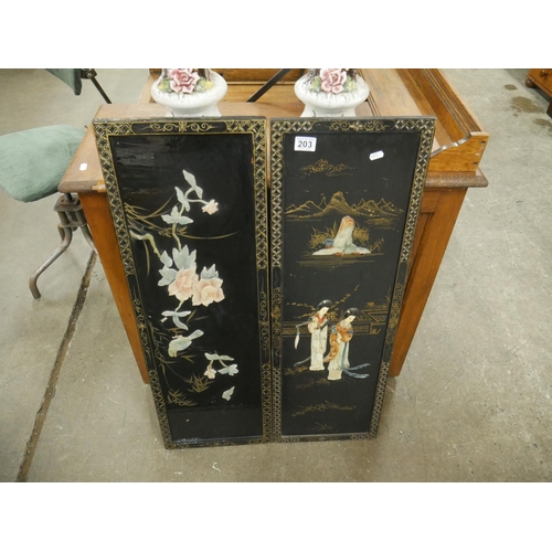 203 - 2 ORIENTAL PANELS