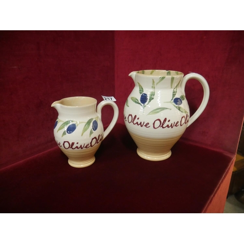 217 - 2 EDEN POTTERY JUGS