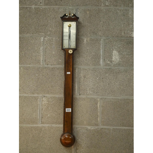 223 - GEORGIAN STICK BAROMETER BY W. & J. JONES LONDON