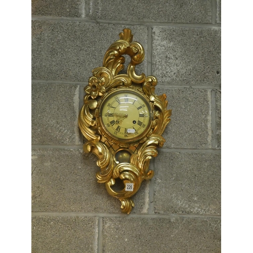 226 - CARTEL GILDED CLOCK