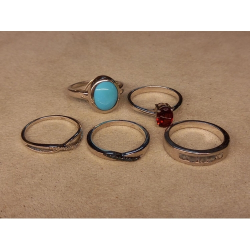 255 - 5 SILVER RINGS