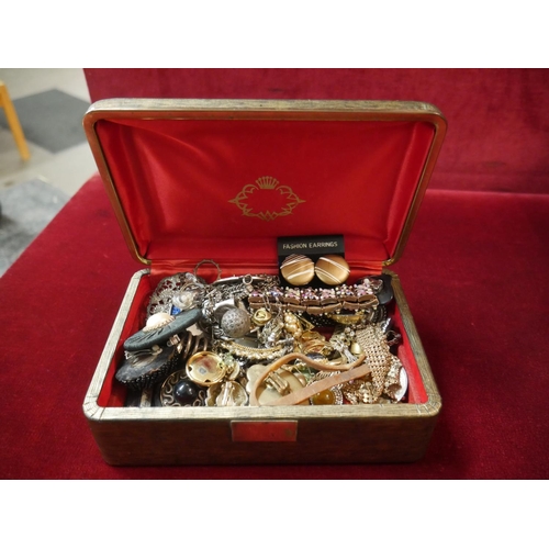 259 - BOX OF COSTUME JEWELLERY