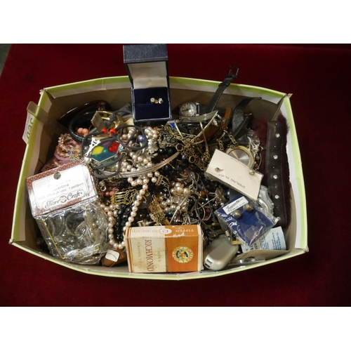 260 - BOX OF COSTUME JEWELLERY