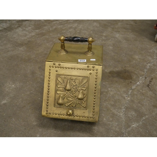 262 - BRASS COAL SCUTTLE WITH LINER