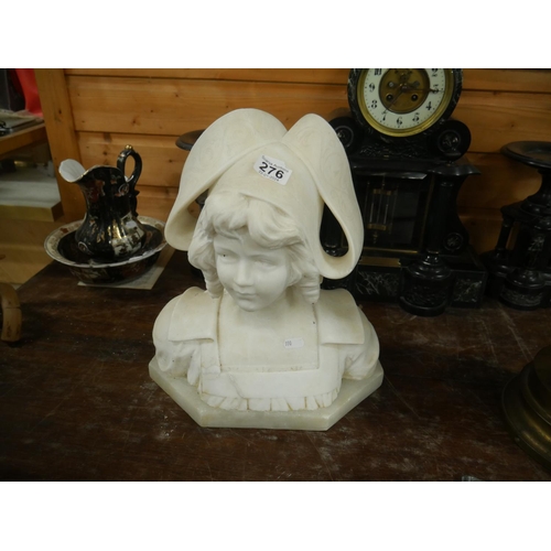 276 - 19TH C. ALABASTER BUST