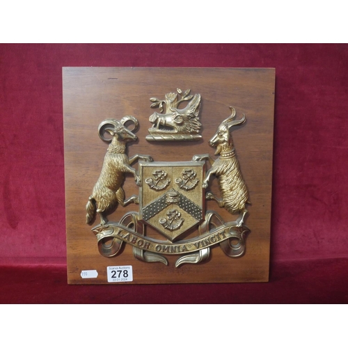 278 - MOUNTED COAT OF ARMS PLAQUE