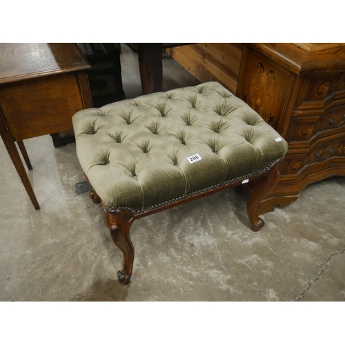 286 - VICTORIAN DEEP BUTTONED CAB LEG STOOL