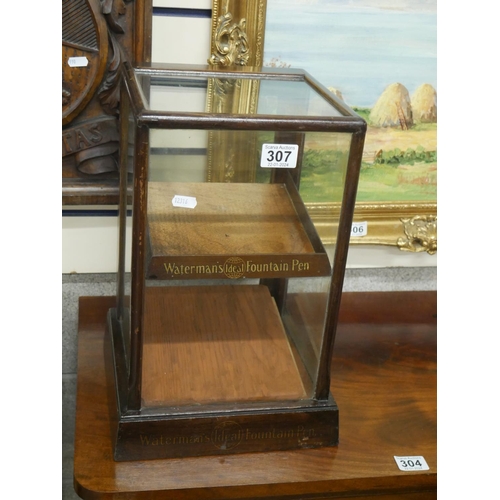 307 - ANTIQUE WATERMANS FOUNTAIN PEN DISPLAY CASE