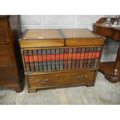 313 - COCKTAIL CABINET WITH FAUX BOOK FEATURE