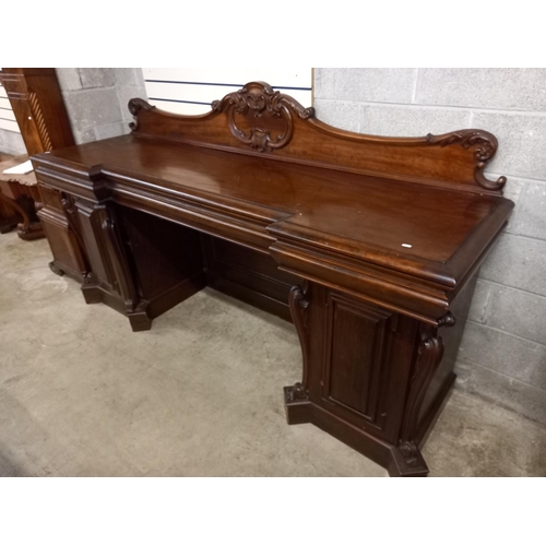 326 - VICTORIAN TWIN PEDESTAL MAHOGANY SIDEBOARD